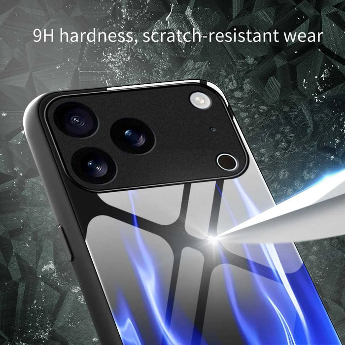 For iPhone 17 Pro Max Case Anti Drop TPU PC Tempered Glass Pattern Printing Phone Back Cover - B0193 - 6