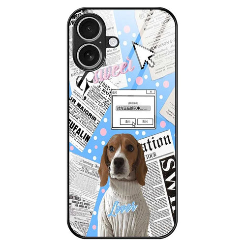 For iPhone 17 Case TPU PC Tempered Glass Pattern Printing Anti Drop Phone Back Cover - B0228 - 1