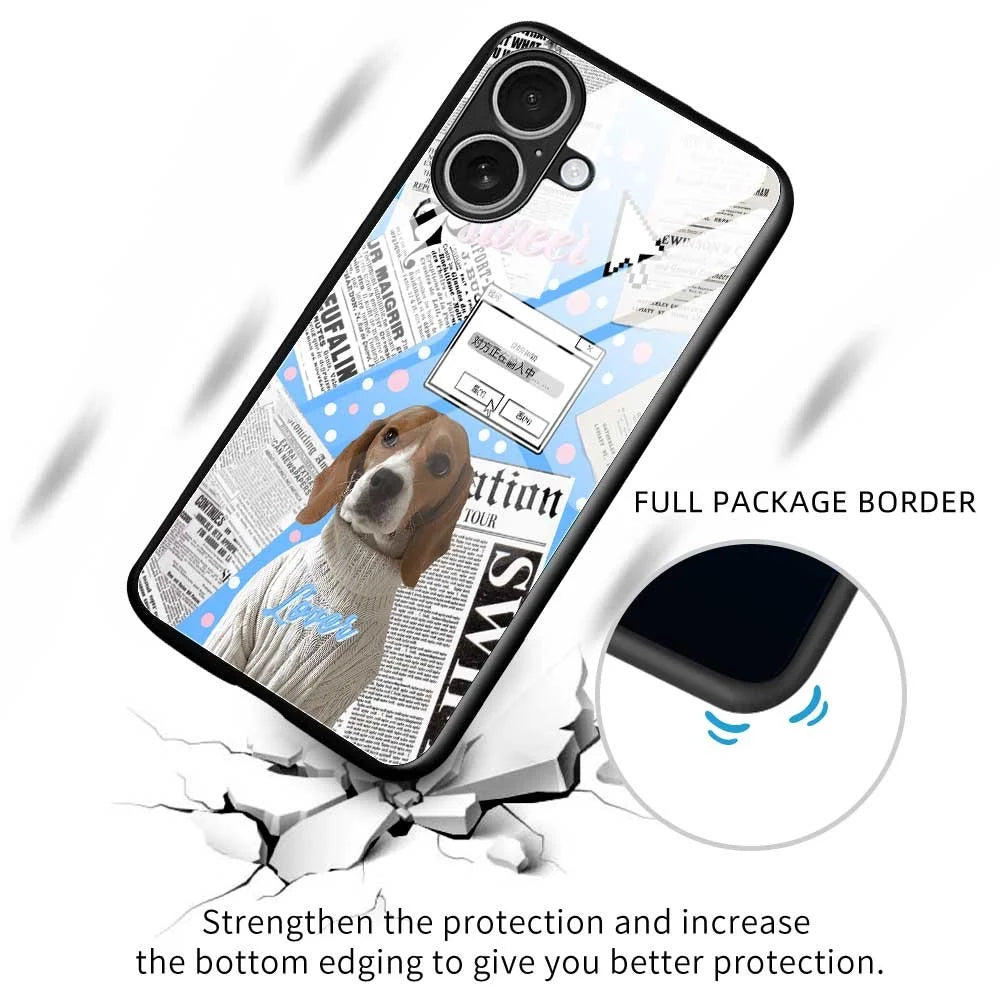 For iPhone 17 Case TPU PC Tempered Glass Pattern Printing Anti Drop Phone Back Cover - B0228 - 3