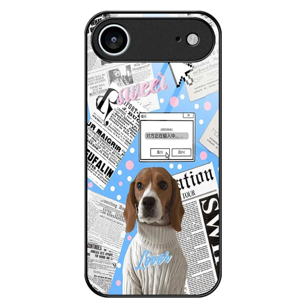 For iPhone Air Case TPU PC Tempered Glass Pattern Printing Anti Drop Phone Back Cover - B0228 - 1