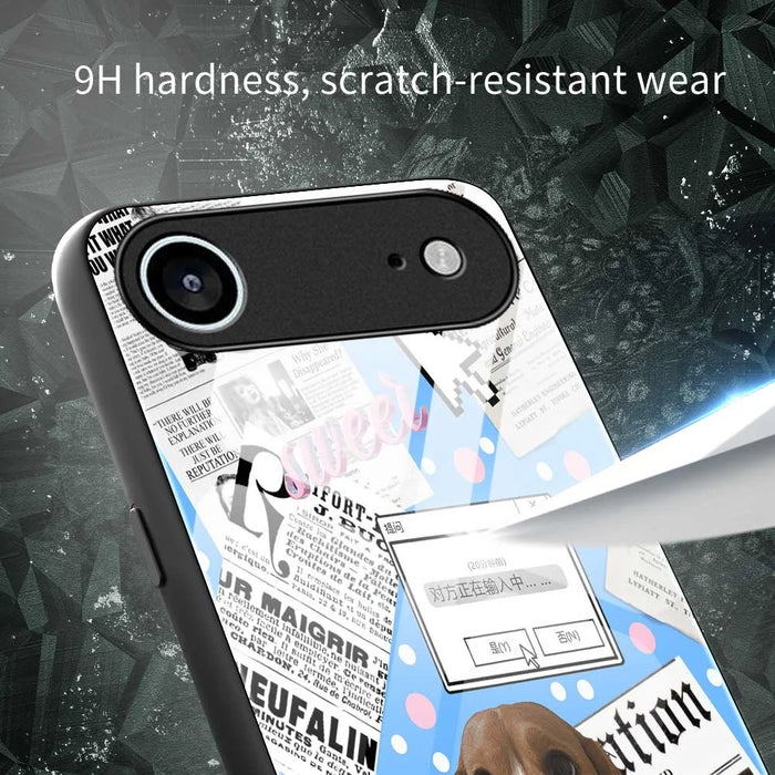 For iPhone Air Case TPU PC Tempered Glass Pattern Printing Anti Drop Phone Back Cover - B0228 - 6