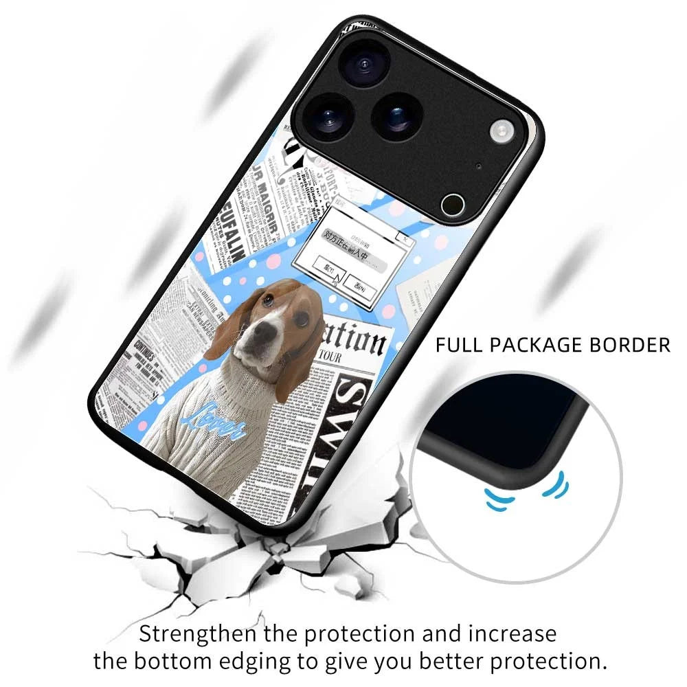 For iPhone 17 Pro Case TPU PC Tempered Glass Pattern Printing Anti Drop Phone Back Cover - B0228 - 3