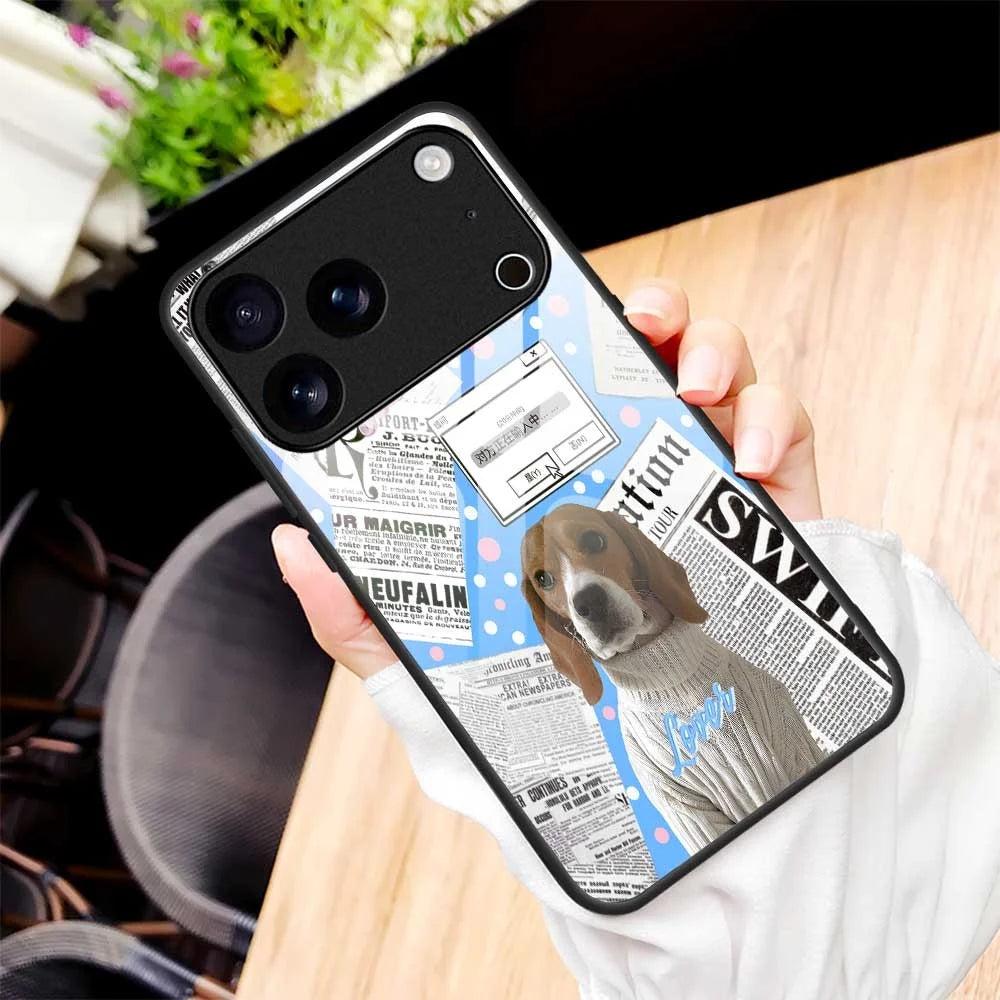 For iPhone 17 Pro Case TPU PC Tempered Glass Pattern Printing Anti Drop Phone Back Cover - B0228 - 7