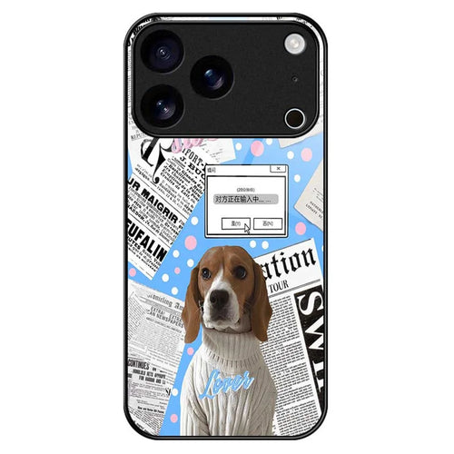 For iPhone 17 Pro Max Case TPU PC Tempered Glass Pattern Printing Anti Drop Phone Back Cover - B0228 - 1