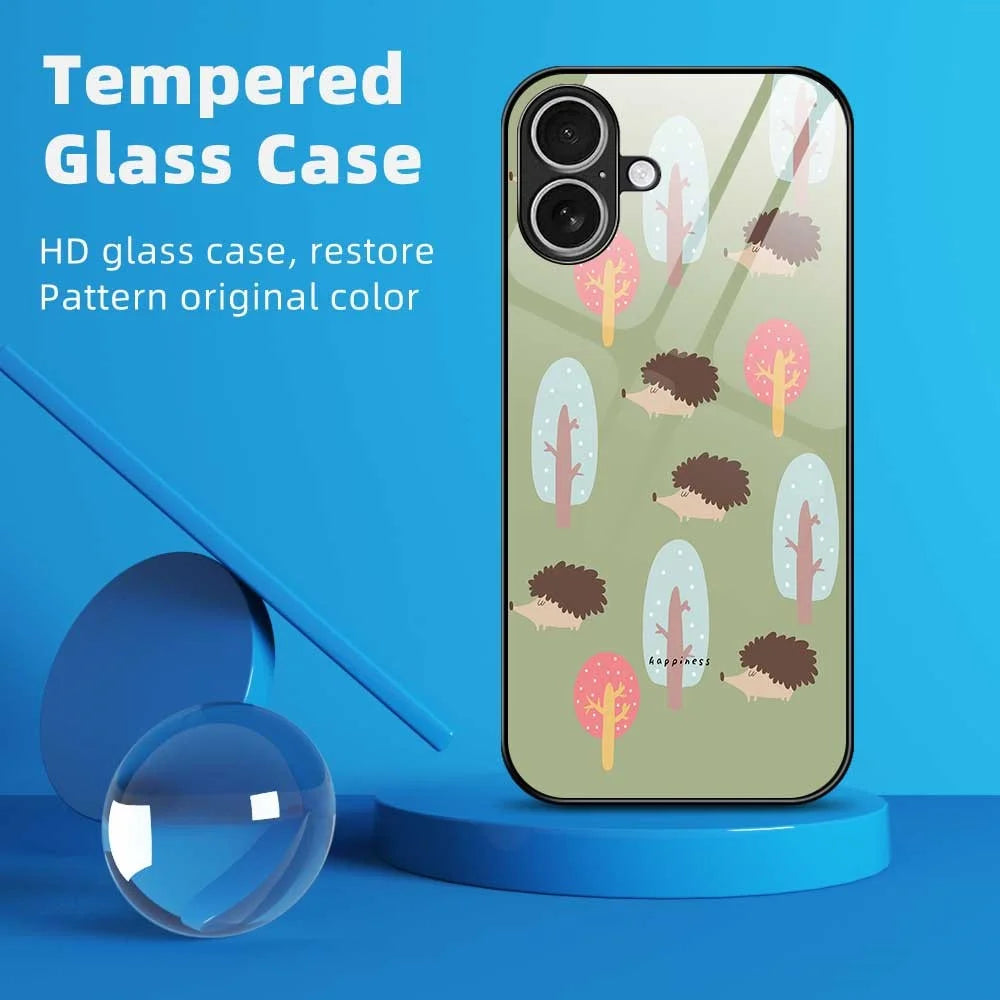 For iPhone 17 Case PC TPU Tempered Glass Pattern Printing Anti Drop Phone Back Cover - B0243 - 2