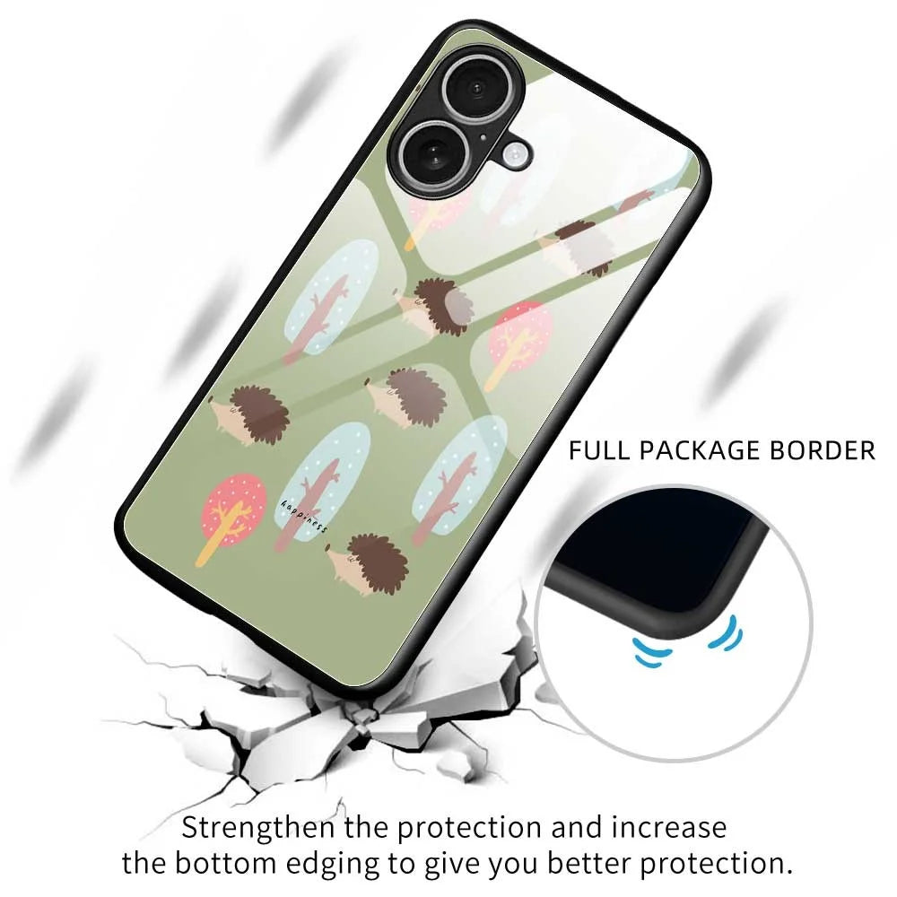 For iPhone 17 Case PC TPU Tempered Glass Pattern Printing Anti Drop Phone Back Cover - B0243 - 3