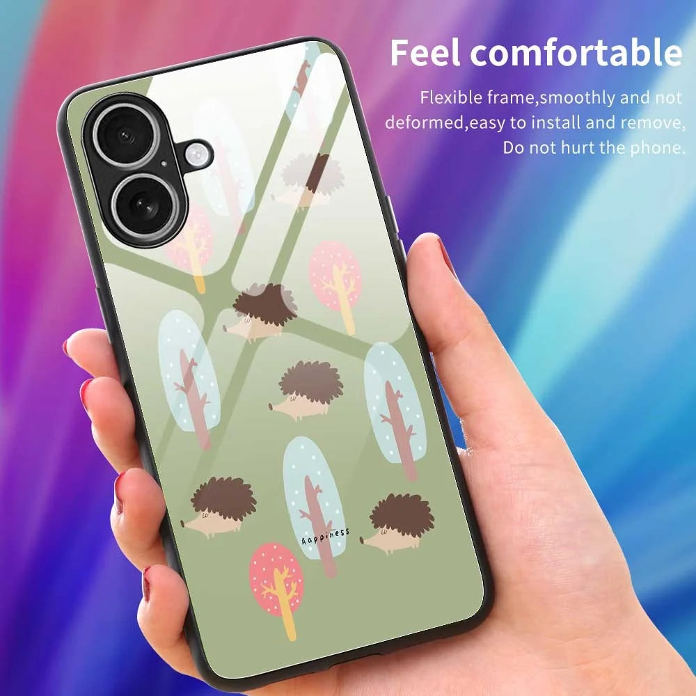 For iPhone 17 Case PC TPU Tempered Glass Pattern Printing Anti Drop Phone Back Cover - B0243 - 4