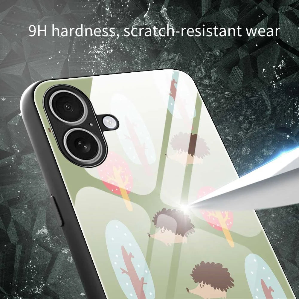 For iPhone 17 Case PC TPU Tempered Glass Pattern Printing Anti Drop Phone Back Cover - B0243 - 6