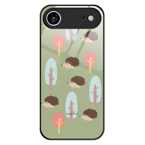 For iPhone Air Case PC TPU Tempered Glass Pattern Printing Anti Drop Phone Back Cover - B0243 - 1
