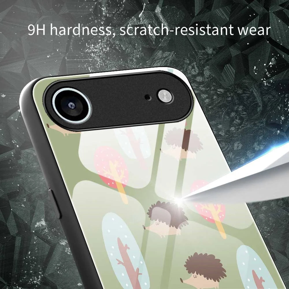 For iPhone Air Case PC TPU Tempered Glass Pattern Printing Anti Drop Phone Back Cover - B0243 - 6