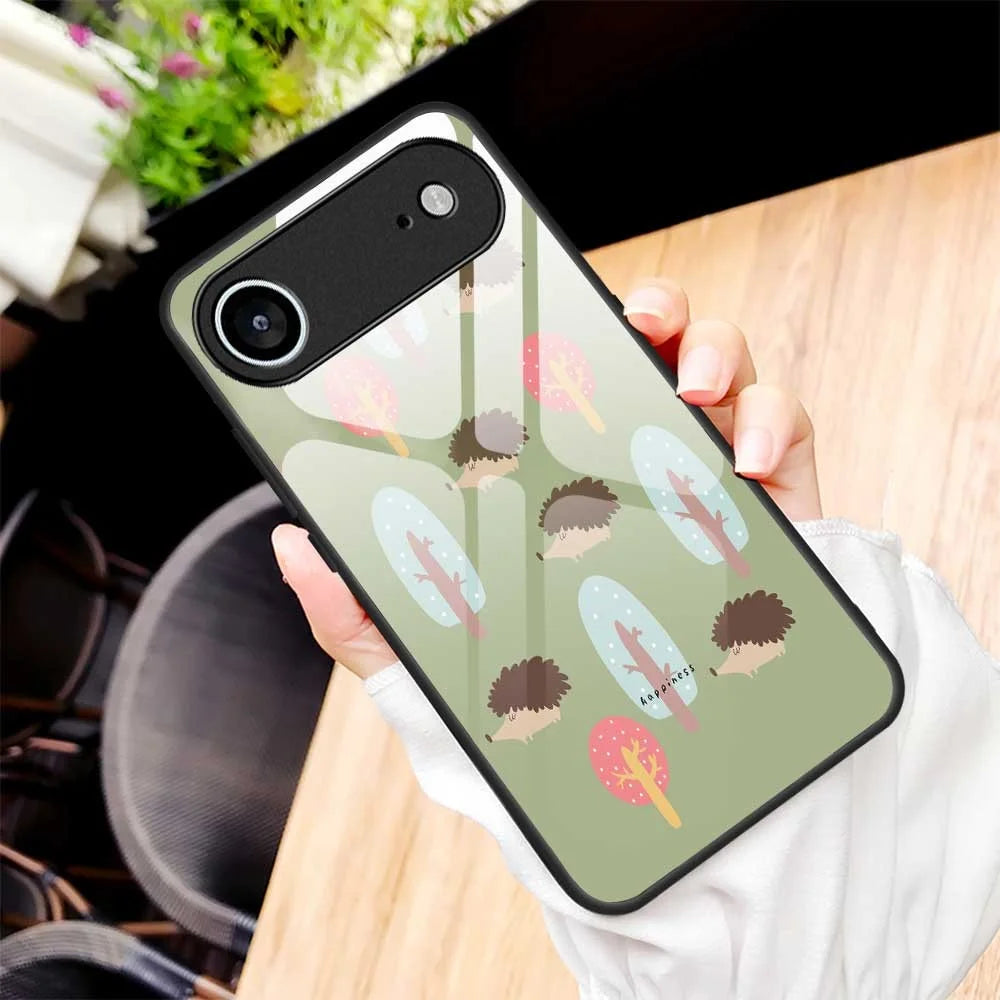 For iPhone Air Case PC TPU Tempered Glass Pattern Printing Anti Drop Phone Back Cover - B0243 - 7