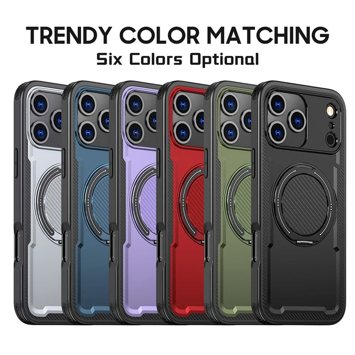For iPhone 17 Pro Case Compatible with MagSafe TPU + PC Kickstand Phone Cover - Black - 7
