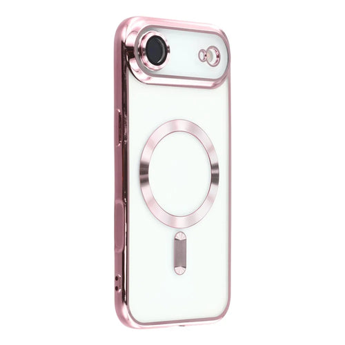 For iPhone Air Case Compatible with MagSafe Electroplated TPU Phone Cover with Lens Film - Pink - 1