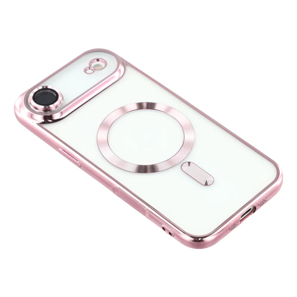 For iPhone Air Case Compatible with MagSafe Electroplated TPU Phone Cover with Lens Film - Pink - 4