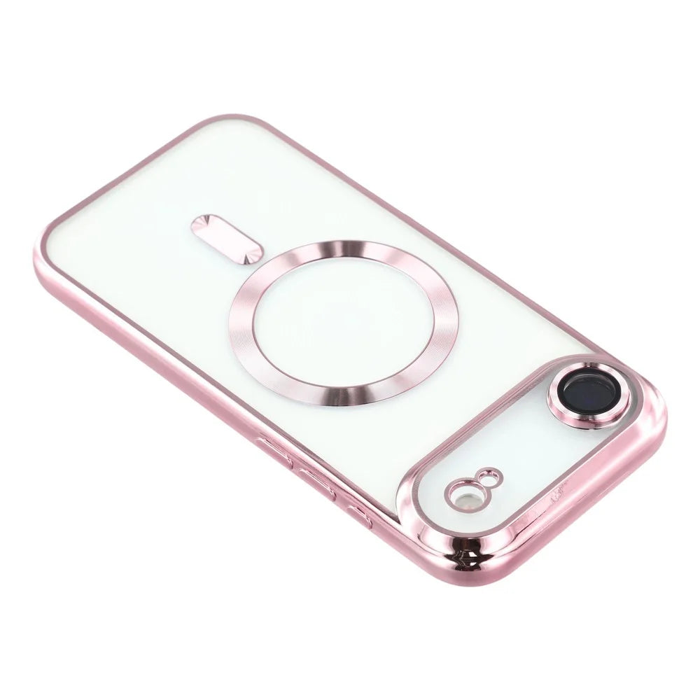 For iPhone Air Case Compatible with MagSafe Electroplated TPU Phone Cover with Lens Film - Pink - 5