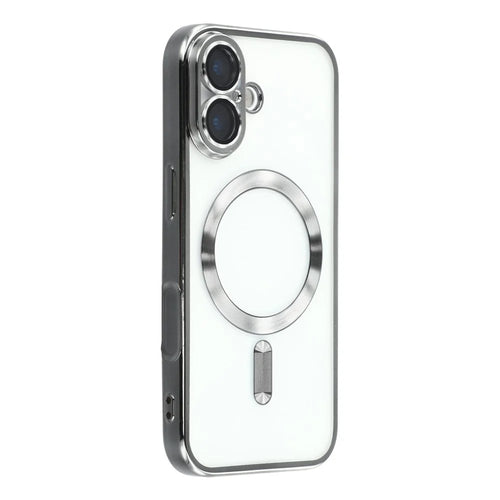 For iPhone 17 Case Compatible with MagSafe Electroplated TPU Phone Cover with Lens Film - Grey - 1