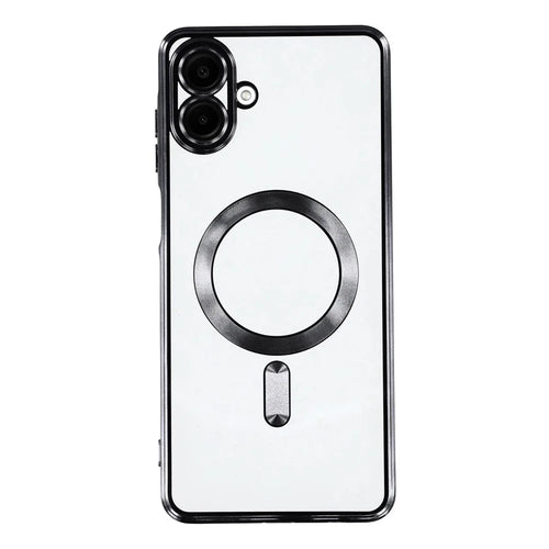 For Samsung Galaxy A08 5G / A08 4G / A07 4G Magnetic Case Electroplated TPU Phone Cover with Lens Film - Black - 1