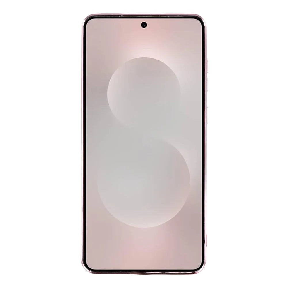 For Samsung Galaxy S25 Edge Magnetic Case Electroplated TPU Phone Cover with Lens Film - Pink - 2