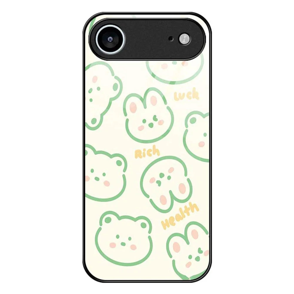 For iPhone Air Case PC TPU Tempered Glass Pattern Printing Slim Phone Back Cover - B0268 - 1