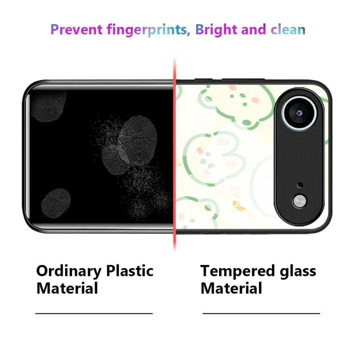 For iPhone Air Case PC TPU Tempered Glass Pattern Printing Slim Phone Back Cover - B0268 - 2