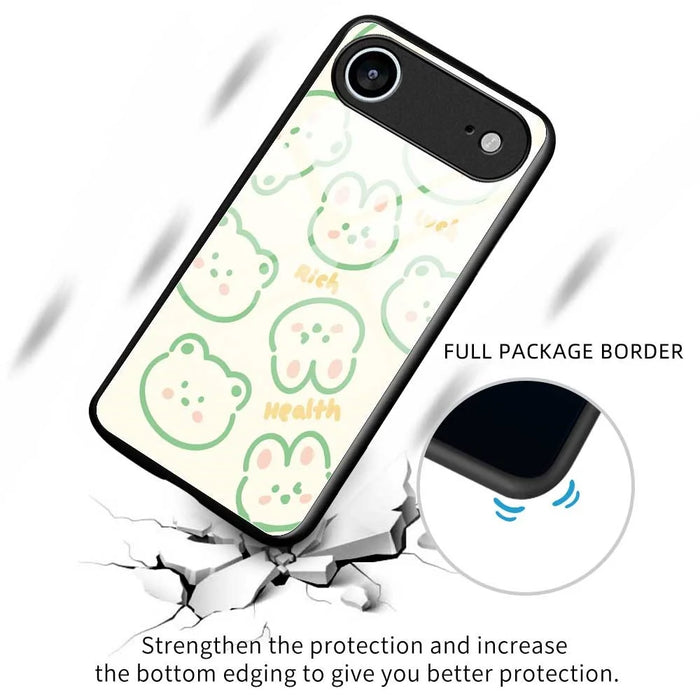 For iPhone Air Case PC TPU Tempered Glass Pattern Printing Slim Phone Back Cover - B0268 - 3