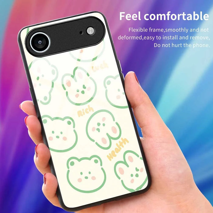 For iPhone Air Case PC TPU Tempered Glass Pattern Printing Slim Phone Back Cover - B0268 - 4