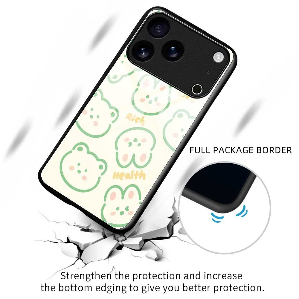 For iPhone 17 Pro Case PC TPU Tempered Glass Pattern Printing Slim Phone Back Cover - B0268 - 3