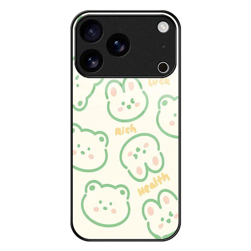 For iPhone 17 Pro Max Case PC TPU Tempered Glass Pattern Printing Slim Phone Back Cover - B0268 - 1