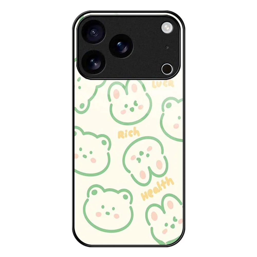 For iPhone 17 Pro Max Case PC TPU Tempered Glass Pattern Printing Slim Phone Back Cover - B0268 - 1