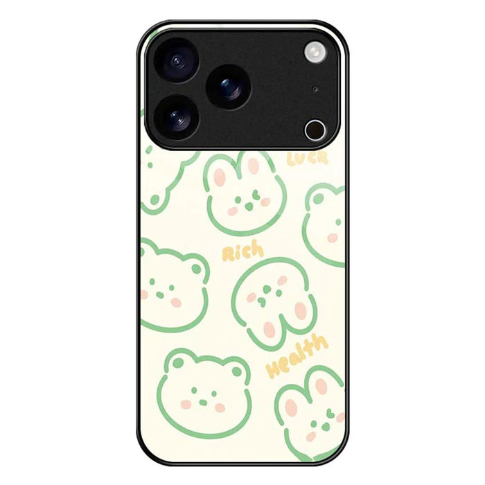 For iPhone 17 Pro Max Case PC TPU Tempered Glass Pattern Printing Slim Phone Back Cover - B0268 - 1