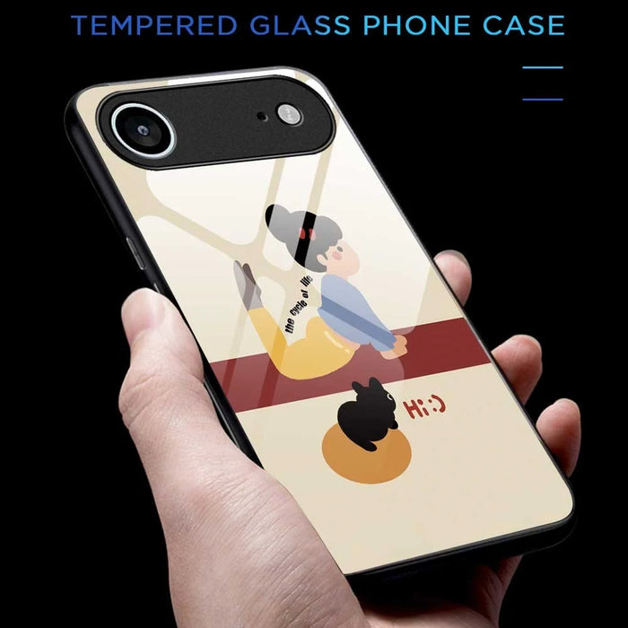 For iPhone Air Case TPU PC Tempered Glass Pattern Printing Slim Phone Back Cover - B0293 - 6
