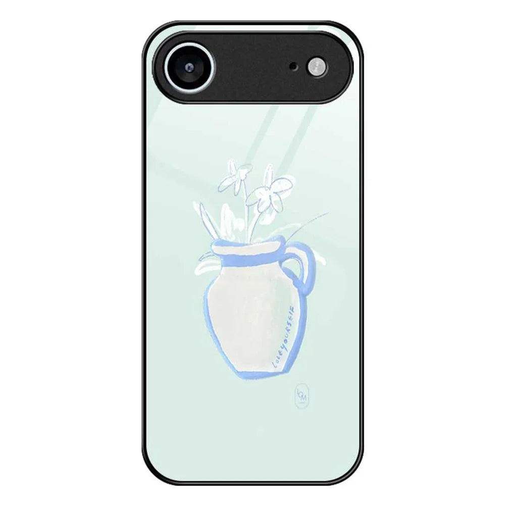 For iPhone Air Case PC TPU Tempered Glass Pattern Printing Shockproof Phone Back Cover - B0318 - 1