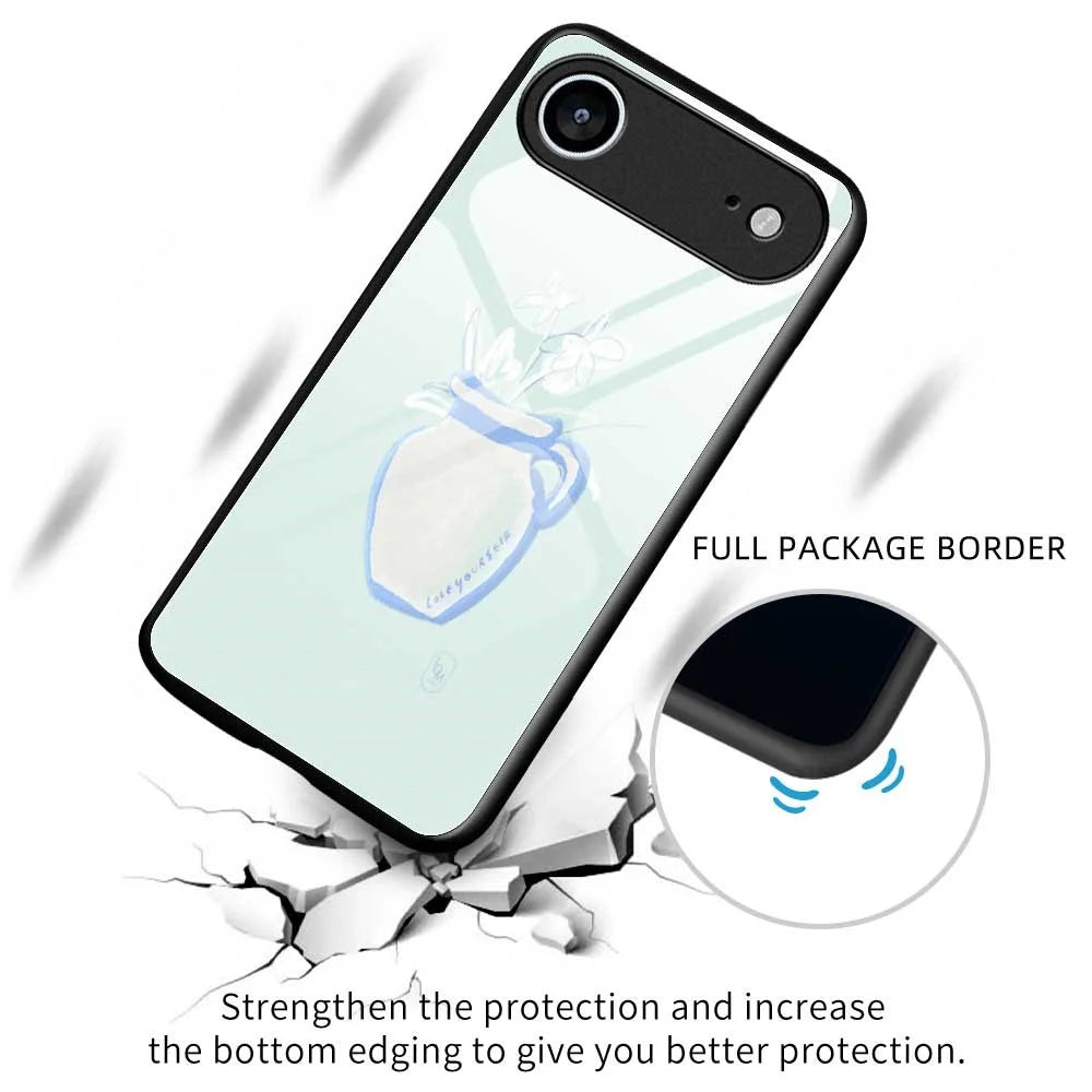 For iPhone Air Case PC TPU Tempered Glass Pattern Printing Shockproof Phone Back Cover - B0318 - 3