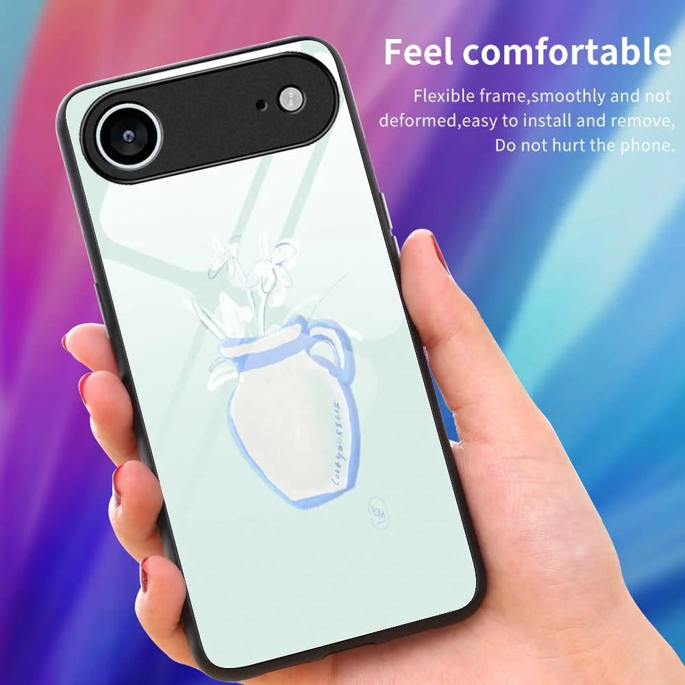 For iPhone Air Case PC TPU Tempered Glass Pattern Printing Shockproof Phone Back Cover - B0318 - 4