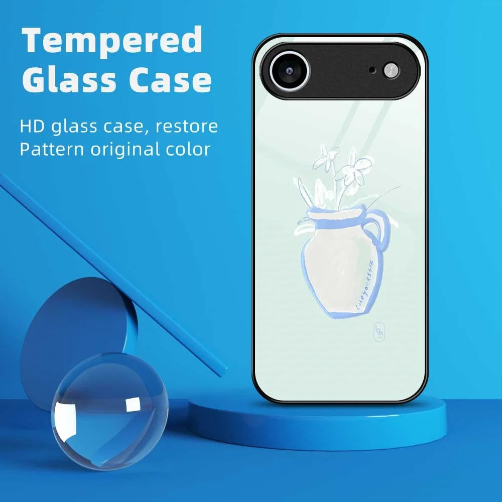 For iPhone Air Case PC TPU Tempered Glass Pattern Printing Shockproof Phone Back Cover - B0318 - 7