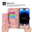 Skin-touch Imprinted Flowers Pattern Leather Case for iPhone 14 Pro Max, Stand Wallet Multiple Card Slots Phone Cover with Wrist Strap and Shoulder Strap - Pink - 3