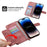 Skin-touch Imprinted Flowers Pattern Leather Case for iPhone 14 Pro Max, Stand Wallet Multiple Card Slots Phone Cover with Wrist Strap and Shoulder Strap - Pink - 5