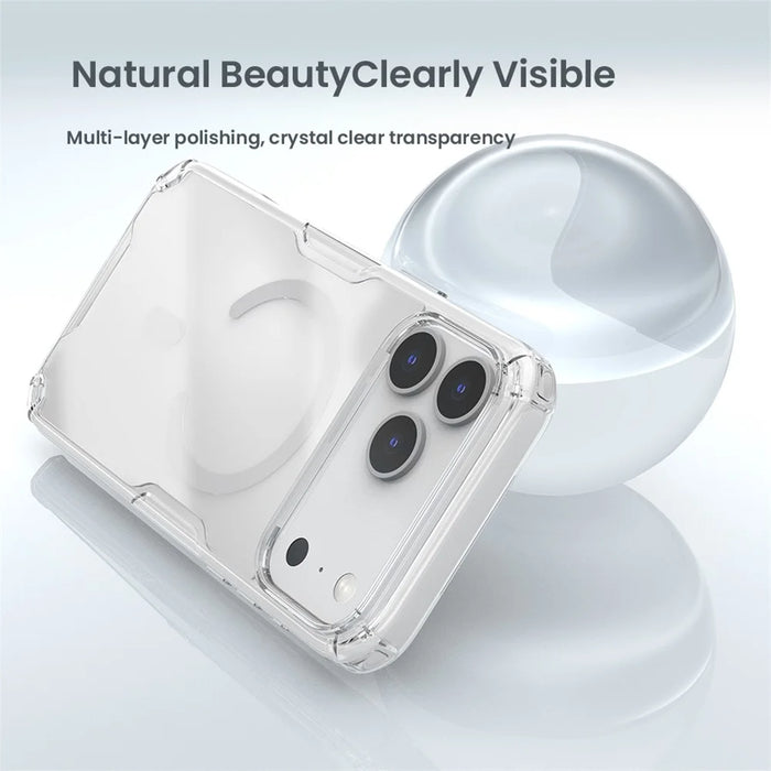 NILLKIN Nature Pro Series for iPhone 18 Pro Max / 17 Pro Max Case Compatible with MagSafe TPU + PC Ultra Clear Phone Case - Grey - 6