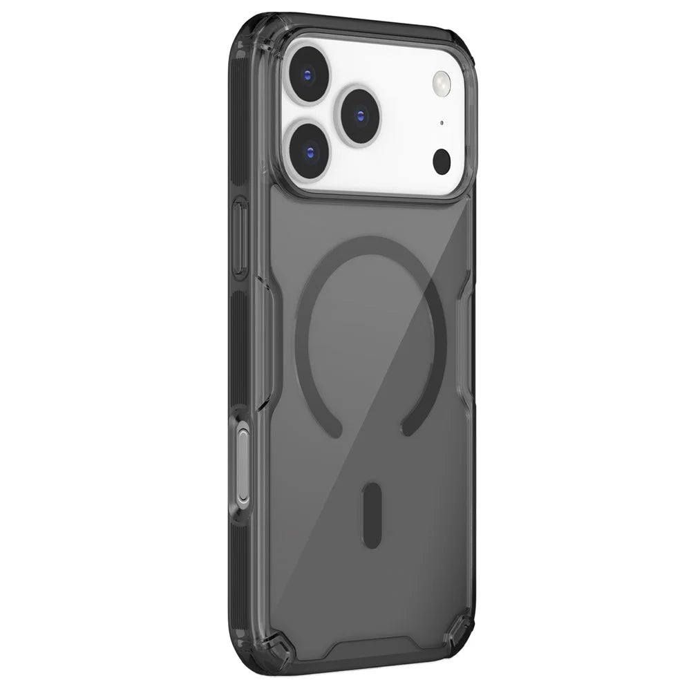 NILLKIN Nature Pro Series for iPhone 18 Pro / 17 Pro Case Compatible with MagSafe TPU + PC Ultra Clear Phone Case - Grey - 3