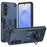 For Samsung Galaxy S25+ Case Ring Holder Kickstand PC + TPU Shockproof Phone Cover - Navy Blue - 1