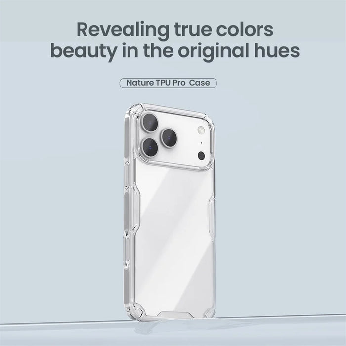 NILLKIN Nature Pro Series For iPhone 18 Pro Max / 17 Pro Max Case PC + TPU Anti-Scratch Clear Back Cover - Grey - 5