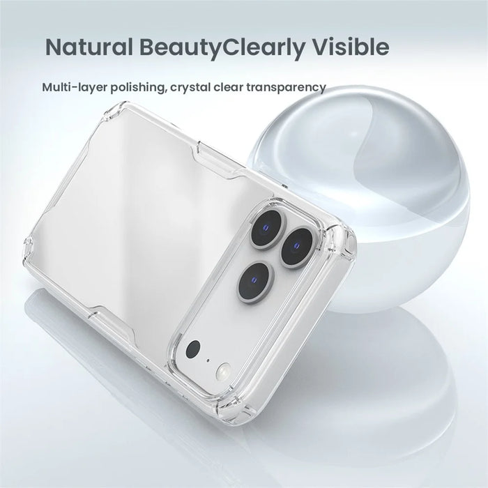 NILLKIN Nature Pro Series For iPhone 18 Pro Max / 17 Pro Max Case PC + TPU Anti-Scratch Clear Back Cover - Grey - 6