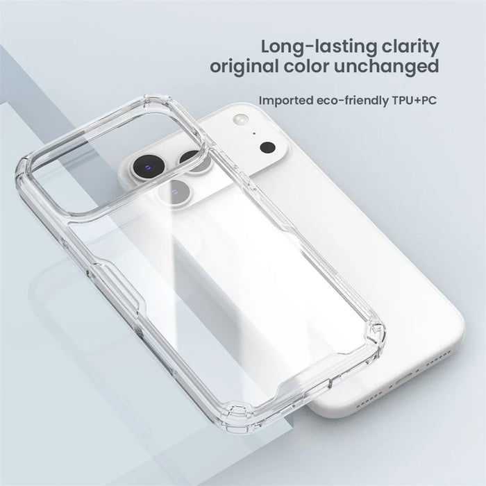 NILLKIN Nature Pro Series For iPhone 18 Pro Max / 17 Pro Max Case PC + TPU Anti-Scratch Clear Back Cover - Grey - 7