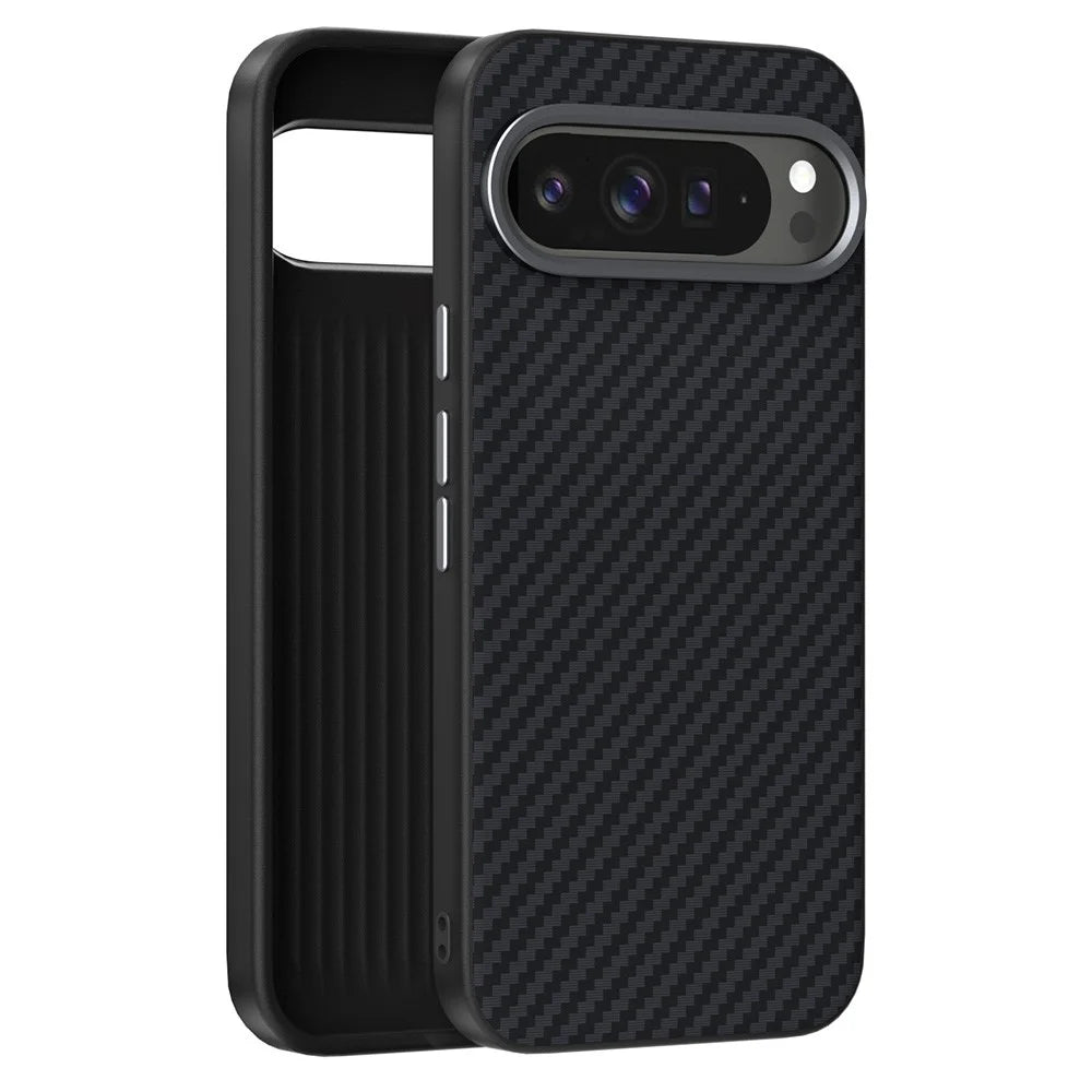 ABEEL For Google Pixel 10 Pro  /  Pixel 10 Magnetic Case Carbon Fiber Texture Back Cover - Black - 2
