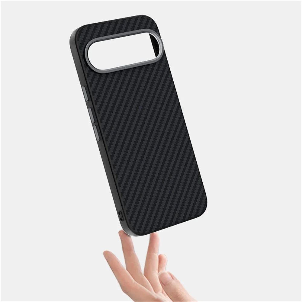 ABEEL For Google Pixel 10 Pro  /  Pixel 10 Magnetic Case Carbon Fiber Texture Back Cover - Black - 3