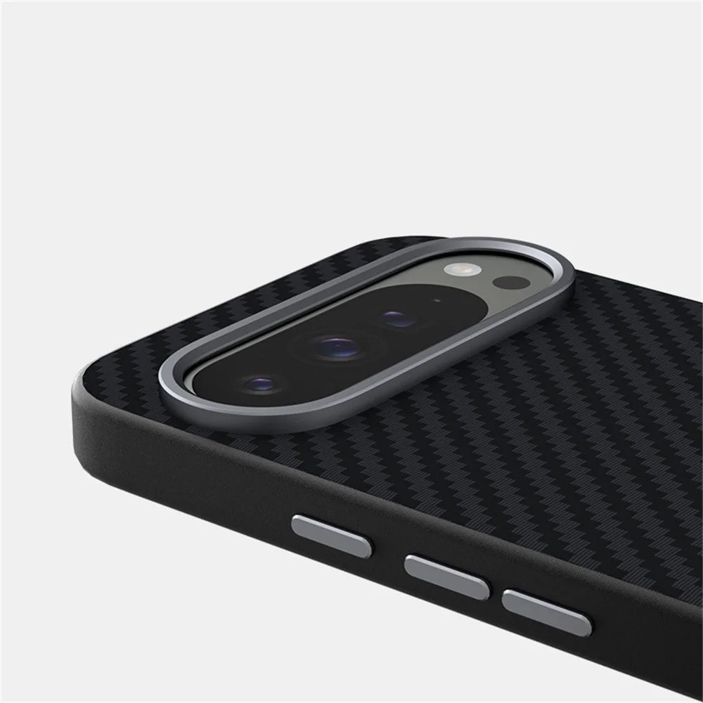 ABEEL For Google Pixel 10 Pro  /  Pixel 10 Magnetic Case Carbon Fiber Texture Back Cover - Black - 6