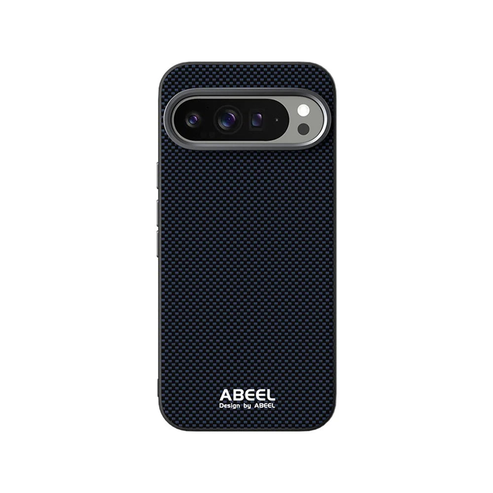 ABEEL For Google Pixel 10 Pro  /  Pixel 10 Magnetic Case Printed PC TPU Aluminum Alloy Leather Phone Cover - Black - 1