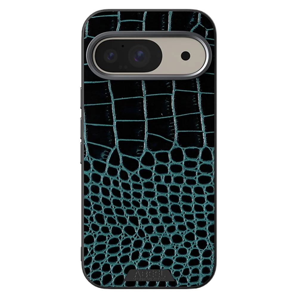 ABEEL For Google Pixel 10 Pro  /  Pixel 10 Magnetic Case Crocodile Texture Micro-Embossing Back Cover - Green - 2