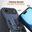 For iPhone Air Case Ring Holder Kickstand PC + TPU Shockproof Phone Cover - Navy Blue - 3