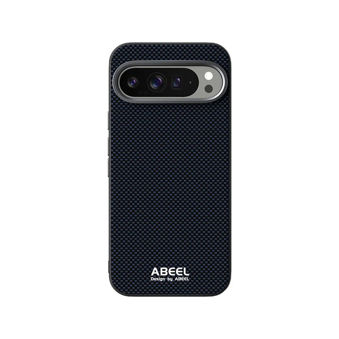 ABEEL For Google Pixel 10 Pro XL Magnetic Case Printed PC TPU Aluminum Alloy Leather Phone Cover - Black - 1
